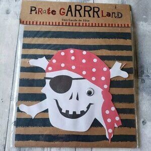 NWT - Meri Meri Ahoy There Pirate Garland 8-ft - 10 themed pennants
